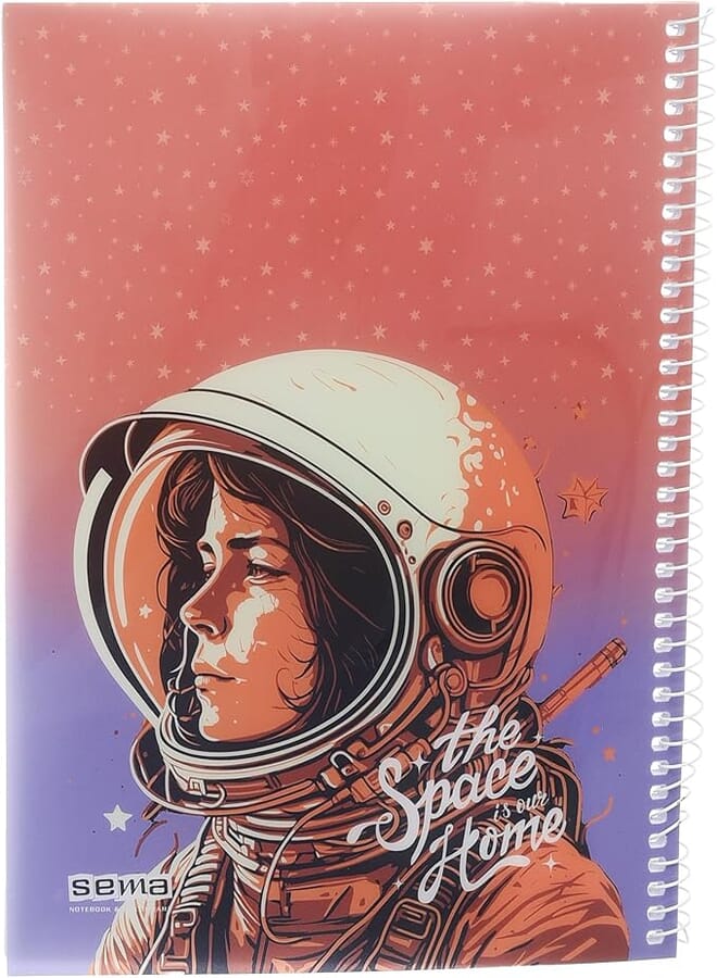 Sema 70-Sheet Spiral Notebook: Vibrant Plastic Cover, Ruled, 27x20 cm, Perfect for Learning in Multicolor